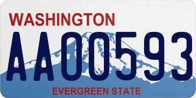 WA license plate AAO0593