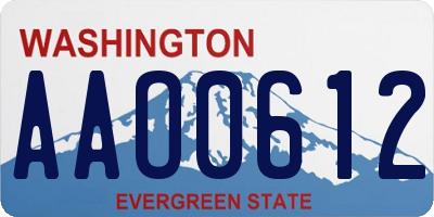 WA license plate AAO0612