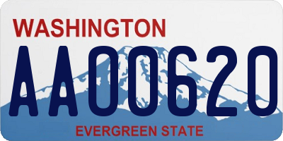 WA license plate AAO0620