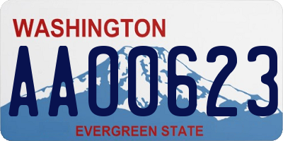 WA license plate AAO0623