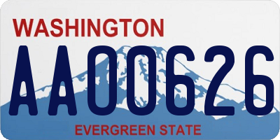 WA license plate AAO0626