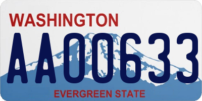WA license plate AAO0633