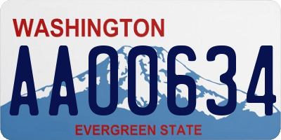 WA license plate AAO0634
