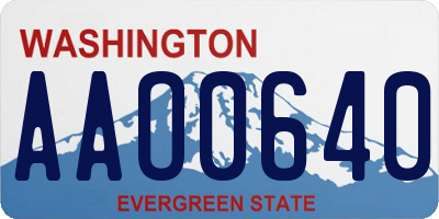 WA license plate AAO0640