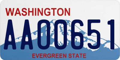 WA license plate AAO0651
