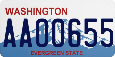 WA license plate AAO0655