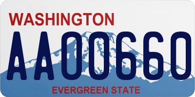 WA license plate AAO0660