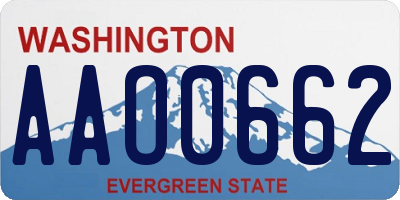 WA license plate AAO0662