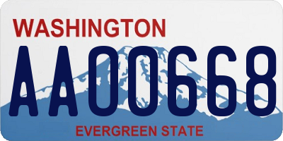 WA license plate AAO0668