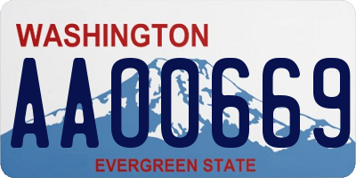 WA license plate AAO0669