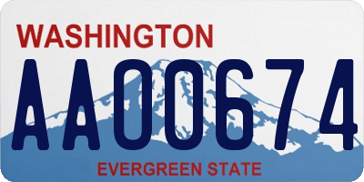 WA license plate AAO0674