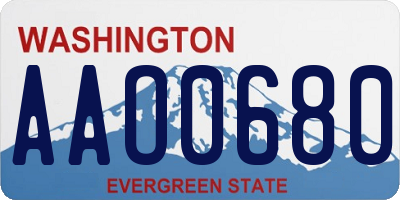 WA license plate AAO0680