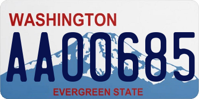 WA license plate AAO0685