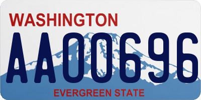 WA license plate AAO0696