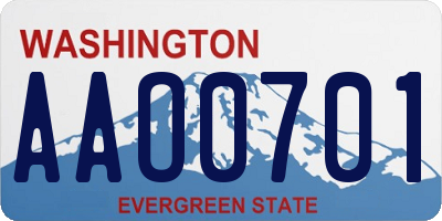 WA license plate AAO0701