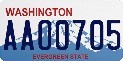 WA license plate AAO0705