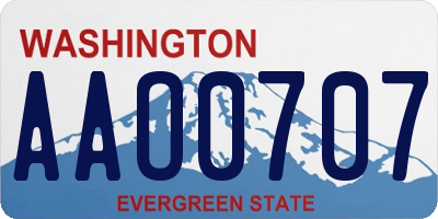 WA license plate AAO0707