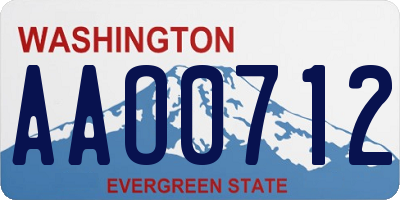 WA license plate AAO0712