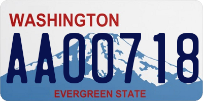 WA license plate AAO0718