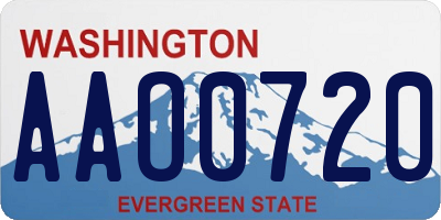 WA license plate AAO0720