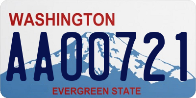 WA license plate AAO0721