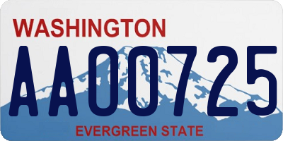 WA license plate AAO0725