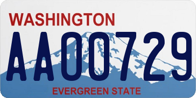 WA license plate AAO0729