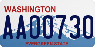 WA license plate AAO0730
