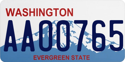 WA license plate AAO0765