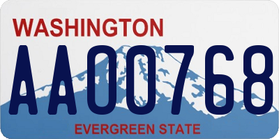 WA license plate AAO0768