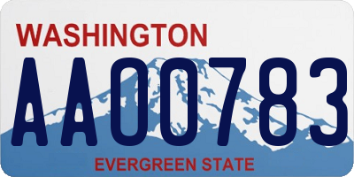 WA license plate AAO0783