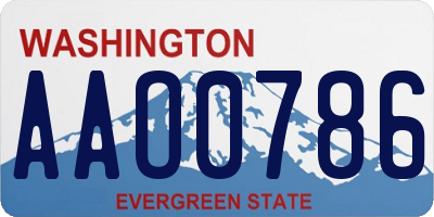 WA license plate AAO0786