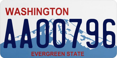 WA license plate AAO0796