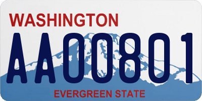 WA license plate AAO0801