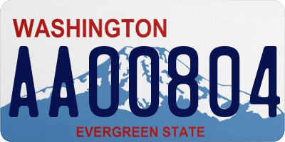WA license plate AAO0804