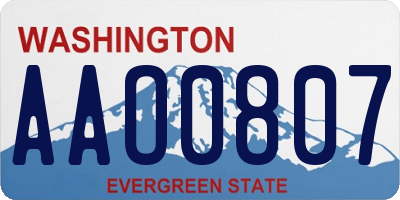 WA license plate AAO0807