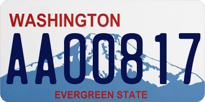 WA license plate AAO0817