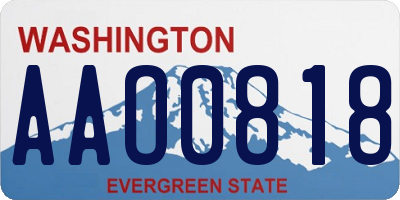 WA license plate AAO0818