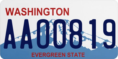 WA license plate AAO0819