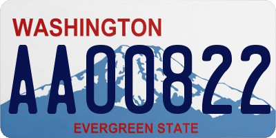 WA license plate AAO0822