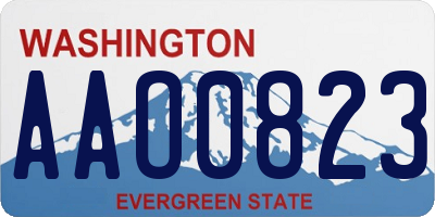 WA license plate AAO0823