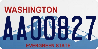 WA license plate AAO0827