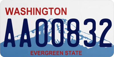 WA license plate AAO0832