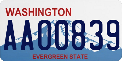WA license plate AAO0839