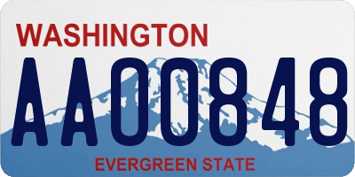 WA license plate AAO0848