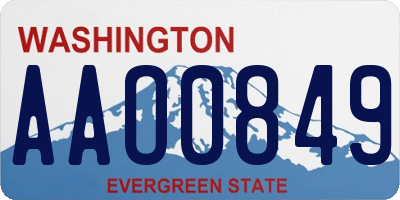 WA license plate AAO0849