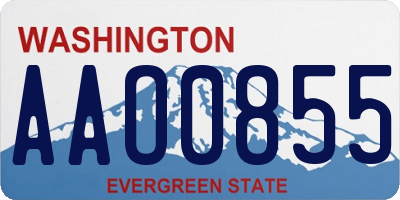 WA license plate AAO0855