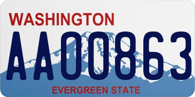 WA license plate AAO0863