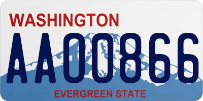 WA license plate AAO0866