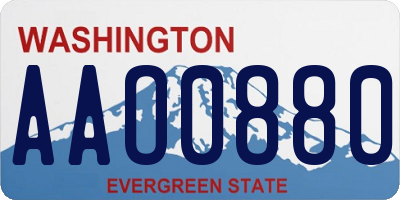 WA license plate AAO0880